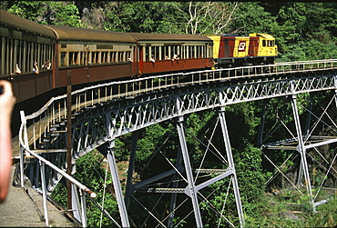 Nostalgic train on a bridge, Kuranda, Queensland Australia