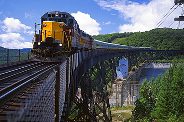 Railway at Montreal River Trestle, Lake Superior, Ontario, Canada, North America, America