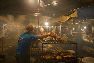 Grilled Fish at NIght Market, Pasar Malam Night Market, Bandar Seri Begawan, Brunei Darussalam, ASia