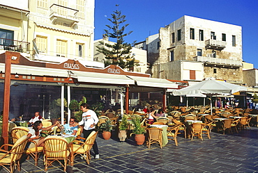 Restaurant, Venetian Harbour, Chania, Crete, Greece