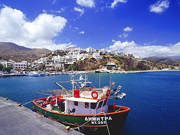 Fishing boat, harbour of AgÃŒa Galini, Crete, Greece