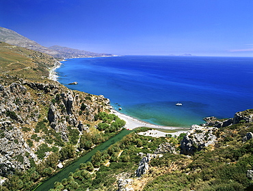 Mouth of Megalopotamos River, Preveli Beach, Crete, Greece