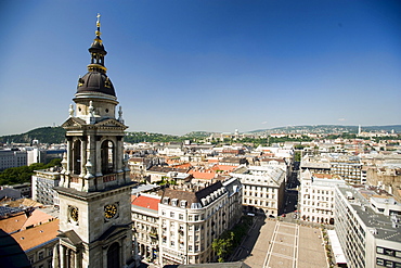 View from St. Stephen's Basilica, Impressive view from the St. Stephen's Basilica over Pest, Budapest, Hungary