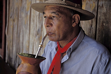 Gaucho with Chimarao, Sao Sebastiao, Serra Gaucha, Rio Grande do Sul, Brasil