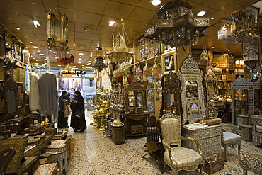 Damascene Furniture and Gifts at Souq al-Hamidiyya Covered Market, Damascus, Syria, Asia