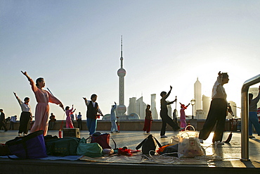 Morning exercise, sword dance, Shanghai