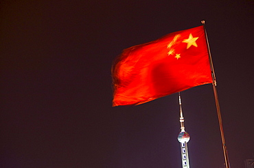 national flag, Oriental Pearl Tower, Pudong, Shanghai, China