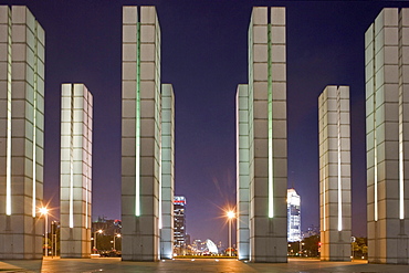 Oriental Art Center Shanghai, Pudong, light columns, events, architecture, Skyline Pudong