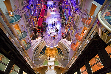 View from Deck 10 onto Royal Promenade, Freedom of the Seas Cruise Ship, Royal Caribbean International Cruise Line