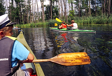 Kayaking down the Krutynia River, Masuria, Poland