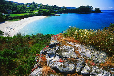 Beach near Vilanova, near Cangas, Province Pontevedra, Galicia, Spain