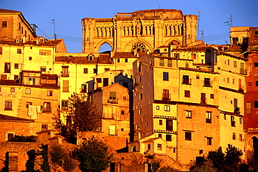 Old town and cathedral, Jucar-Gorge, Cuenca, Castilla-La Mancha, Spain