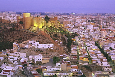 Castle and La Chanca district, Almeria, Andalusia, Spain