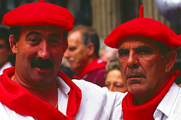 In front of the town hall, city hall, Fiesta de San Fermin, Pamplona, Navarra, Spain