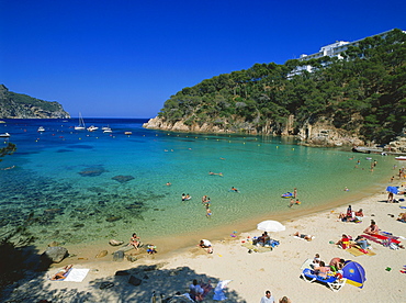 Beach, Cala, Aiguablava, near Begur, Costa Brava, Province Girona, Catalonia, Spain