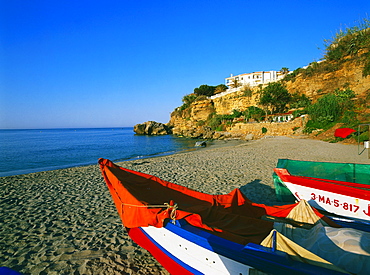 Beach, Nerja, Playa del Salon, Costa del Sol, Province Malaga, Andalusia, Spain