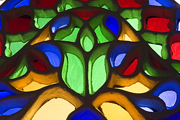 Stained-Glass Window in Rock Palace, Dar al-Hajar, Wadi Dhar, Yemen