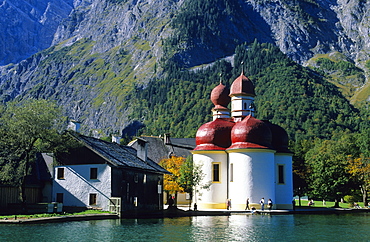 Europe, Germany, Bavaria, Koenigssee. St. Bartholomae Church