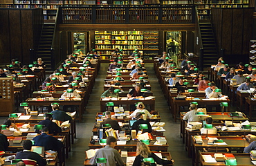 Europe, Germany, Saxony, Leipzig, German National Library (former Deutsche Buecherei), interior view, reading room