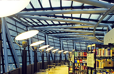 Europe, Germany, North Rhine-Westphalia, Dortmund, Stadt- und Landesbibliothek Dortmund, Interior view