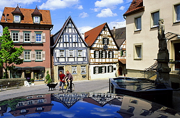 Europe, Germany, Baden-Wuerttemberg, Marbach, historic town centre with Friedrich Schiller's birthplace