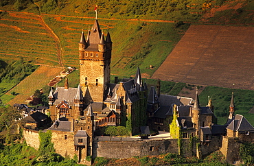 Europe, Germany, Rhineland-Palatinate, Cochem, Reichsburg Cochem in the valley of the Moselle river