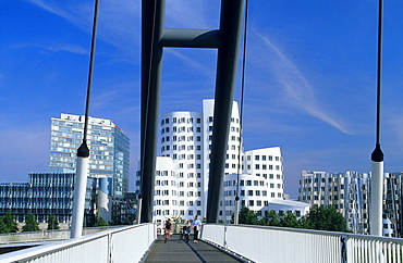 Europe, Germany, North Rhine-Westphalia, Duesseldorf, Neuer Zollhof, [Architect Frank O. Gehry]