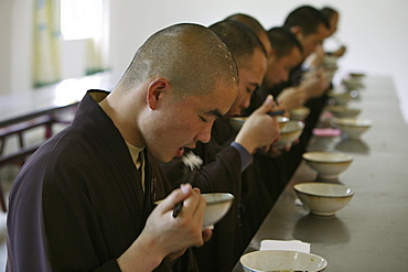 dining hall, Buddhist college, Ganlu Temple, Jiuhuashan, Mount Jiuhua, mountain of nine flowers, Jiuhua Shan, Anhui province, China, Asia