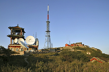 Disused satellite dishes, a blight on the summit of Mount Tai, Tai Shan, Shandong province, World Heritage, UNESCO, China