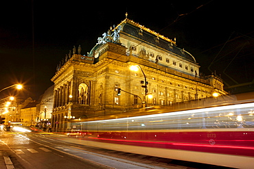 National Theatre and tram, Nova Mesto, New Town, Prague, Czech Republic