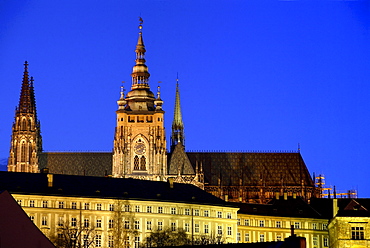 View of St Vitus Cathedral, Prague Castle, Hradcany, Prague, Czech Republic