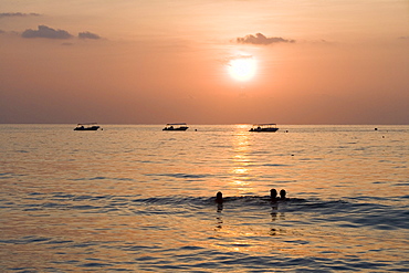 Sunset Silhouette at Beau Vallon Bay, Beau Vallon, Mahe Island, Seychelles