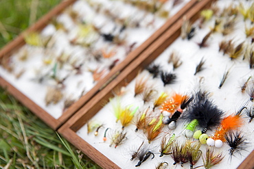 Fly Fishing Tackle Box, Lough Inagh Fishery Near Recess, Connemara, County Galway, Ireland