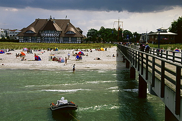 Jetty at beach, Zingst, Mecklenburg-Western Pomerania, Germany