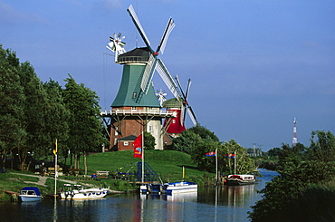 Windmills, Greetsiel, East Frisia, Germany