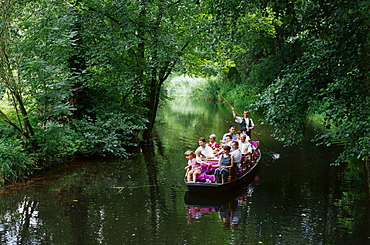 Boat trip in Oberspreewald bei Luebbenau, Brandenburg, Germany