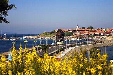 View at seaport Nesebar, Black Sea, Bulgaria, Europe