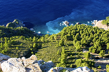 Coastal landscape and sea, Mediterranean sea, North Coast, Majorca, Spain