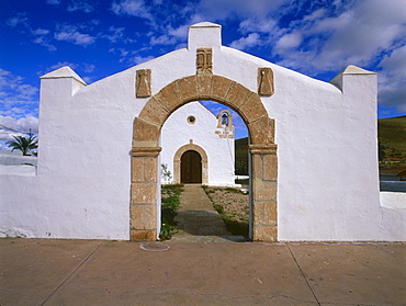 Entrance to church, Agua de Bueyes, Fuerteventura, Canary Islands, Spain