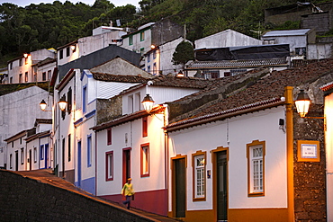 An evening in the streets of Agua de Pau, Azores, Portugal