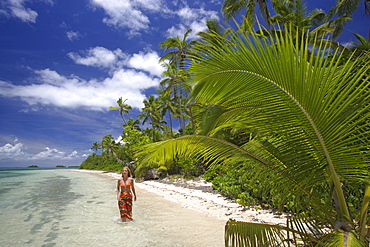 Woman at the beach, Fafa Island Resort, Tonga, South Seas