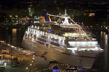 Illuminated MS Europa in Stockholm, Stockholm, Sweden