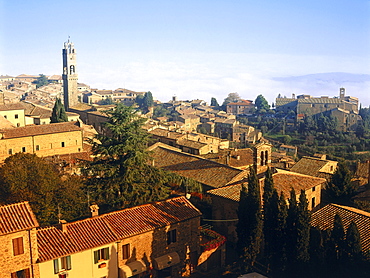 Overview from the castle, Fortezza, Montalcino, Val d'Orcia, Tuscany, Italy