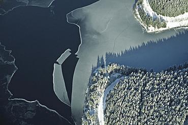 aerial photo of the Oker reservoir in the Harz mountains, Lower Saxony, northern Germany