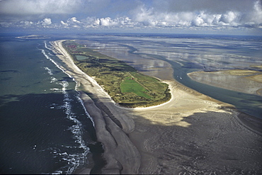 aerial photo of Juist, East Frisian Island, Lower Saxony, North Sea, northern Germany