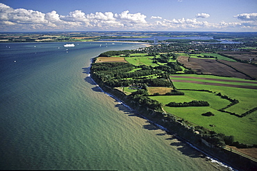 aerial photo of fields, Bay of Luebeck, near Timmendorf, Baltic Sea, Schleswig Holstein, northern Germany
