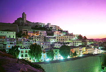 Spain, Baleares island, Ibiza, Dalt vila, sunset