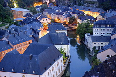 Grund district and Alzette river, Luxembourg