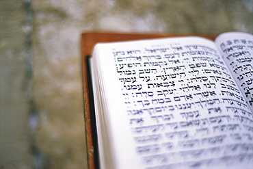 Close up of a book at the Western Wall, Wailing Wall, Jerusalem, Israel