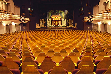 Rows of seats and stage in a theater, Deutsches Theater, Munich, Bavaria, Germany